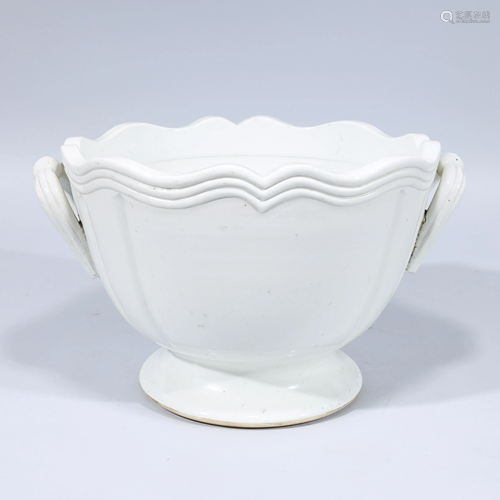 Chinese White Glazed Porcelain Jardiniere