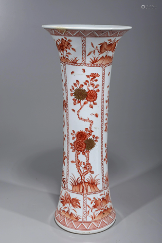 Tall Chinese Porcelain Beaker Vase