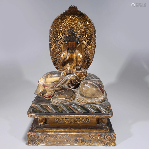 Large Edo Period Japanese Lacquer Seated Buddha