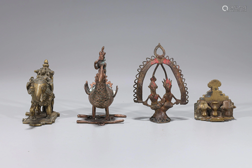 Group of Four Antique Indian Figures