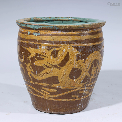 Chinese Ceramic Dragon Jar