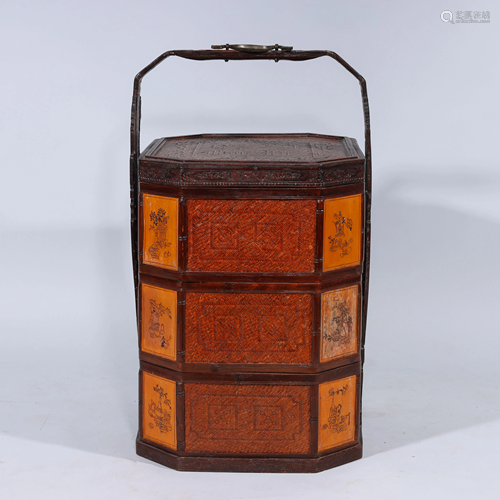 Large & Elaborate Chinese Stacking Basket