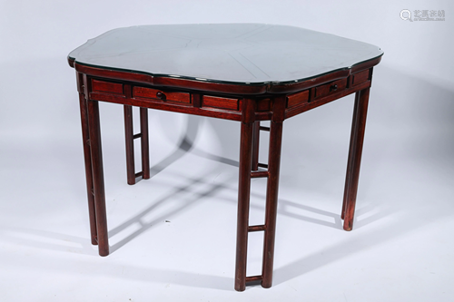 Chinese Gaming Table with Glass Top