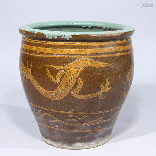 Chinese Ceramic Dragon Jar