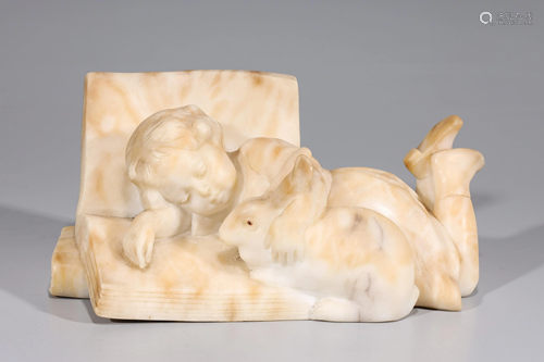 Goldscheider Of Vienna Marble Child Statue