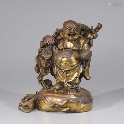 Chinese Gilt Metal Standing Figure of Buddha