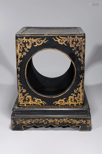 Large Chinese Lacquer Covered Stand