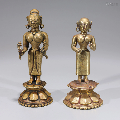 Two Antique Indian Standing Figures