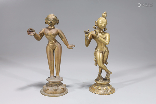 Two Antique Indian Statues