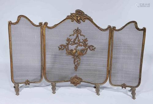 Elaborate Brass Fireplace Screen