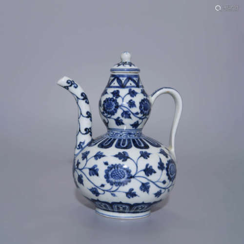 BLUE AND WHITE FLOWER EWER