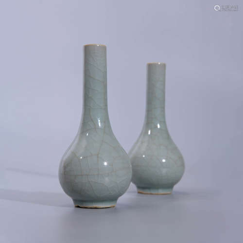 PAIR OF LONGQUAN KILN VASES