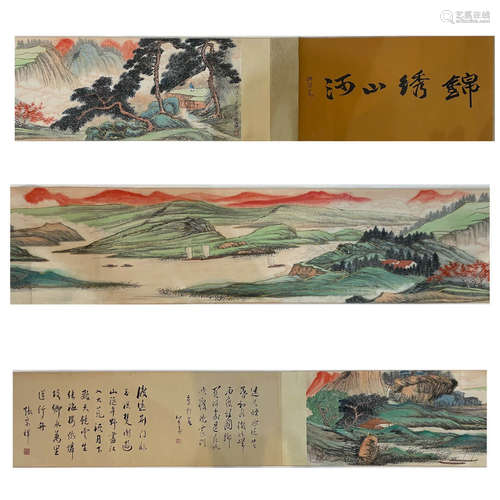 ZHANG DAQIAN, LANDSCAPE PAPER HAND SCROLL