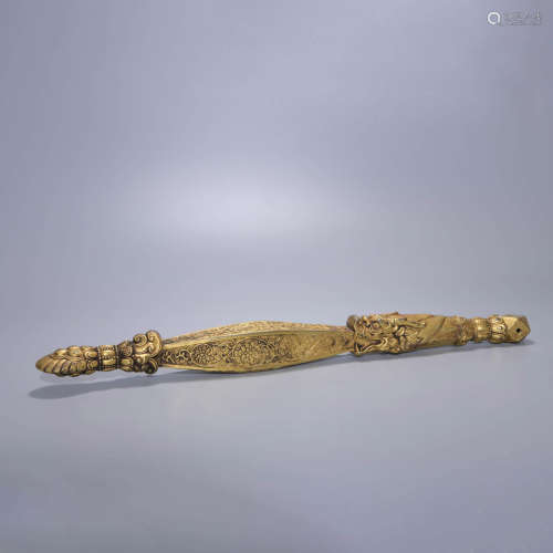  GILT BRONZE BUDDHIST IMPLEMENT