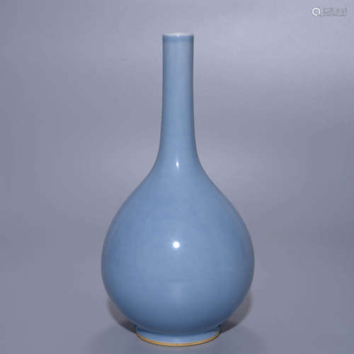 BLUE GLAZE BOTTLE VASE