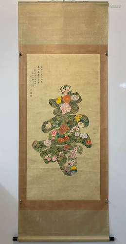 SONG MEILING, LONGEVITY PAINTING PAPER SCROLL