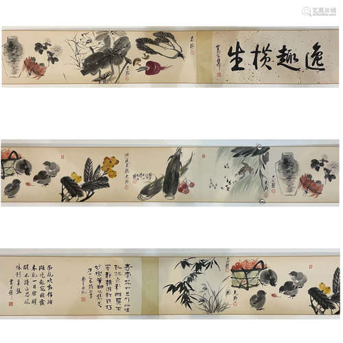 TANG YUN, CHICKS PAPER HAND SCROLL