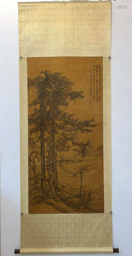 LI CHENG, PINE PAINTING PAPER SCROLL