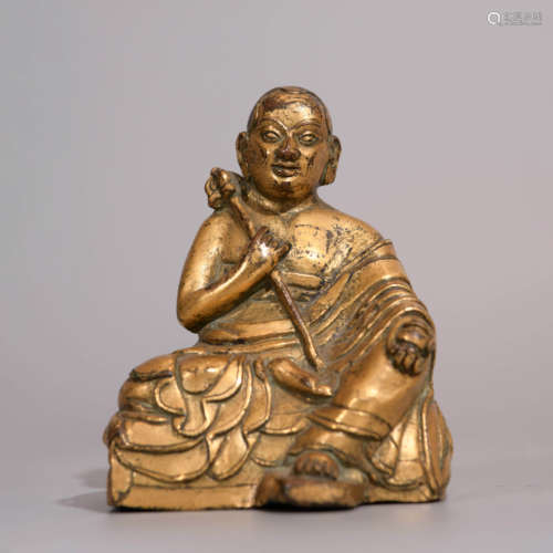  GILT BRONZE FIGURE OF ARHAT