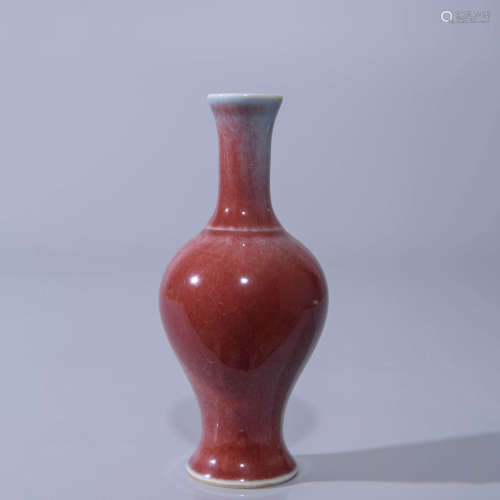 A FLAMBE-GLAZE BALUSTER VASE