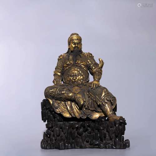  GILT BRONZE FIGURE OF GUAN’GONG