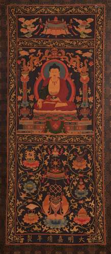 THANGKA PANEL OF SHAKYAMUNI