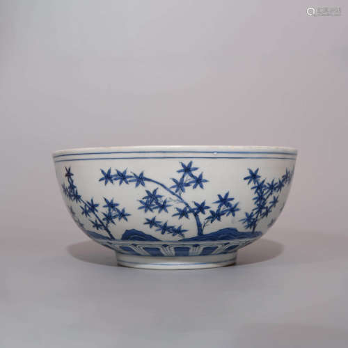 BLUE AND WHITE FLOWER BOWL