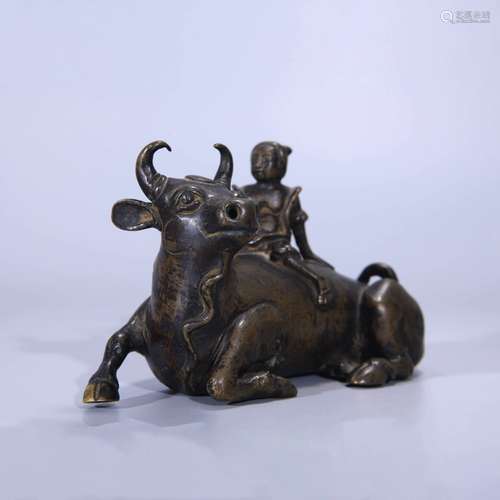 BRONZE BOY AND BULL WATER DROP