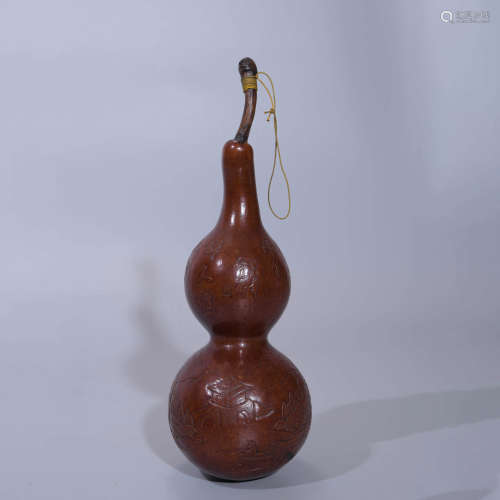  GOURD DECORATED WITH LANDSCAPE
