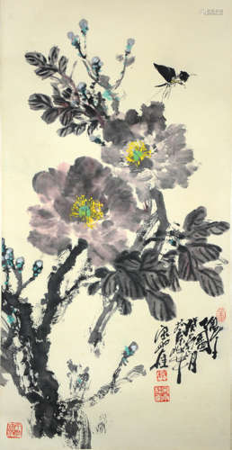 SONG YUGUI, BUTTERFLY AND FLOWER PAINTING ON PAPER