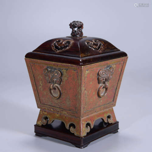  BRONZE SQUARED INCENSE BURNER