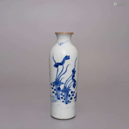 BLUE AND WHITE LOTUS POND VASE