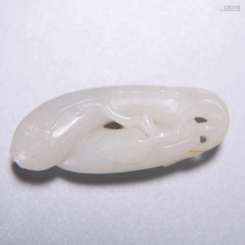 WHITE JADE TWIN-MELON ORNAMENT