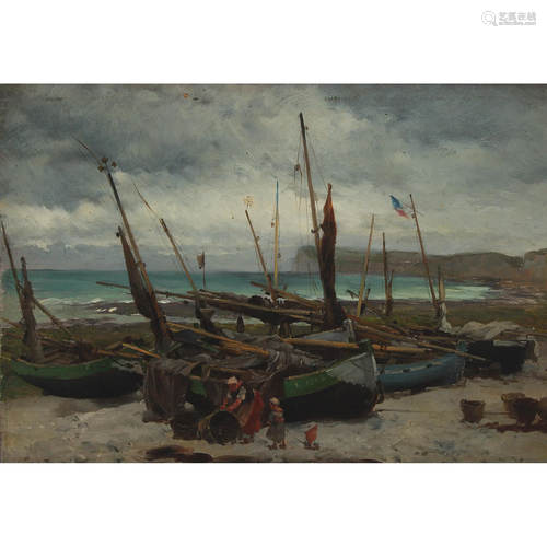 Pierre Outin (1840-1899), LE TREPORT (A SMALL FISHING