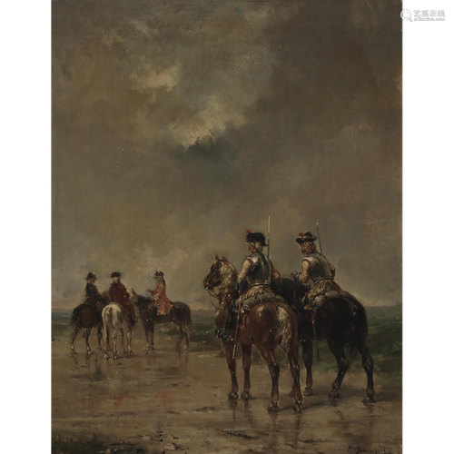 Louis Emile Benassit (1833-1902), CAVALRYMEN ON