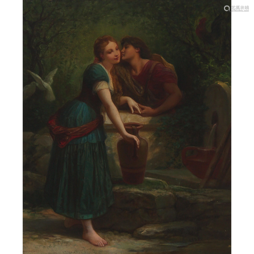 Henri Pierre Picou (1824-1895), KISS AT THE WELL, 1892,