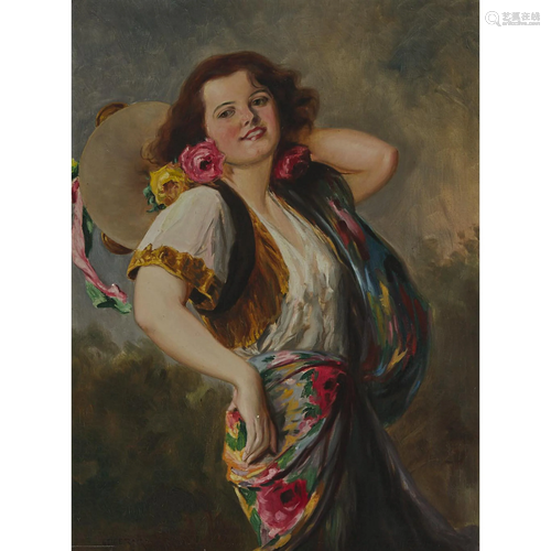 Richard Geiger (1870-1945), TAMBOURINE DANCER WITH