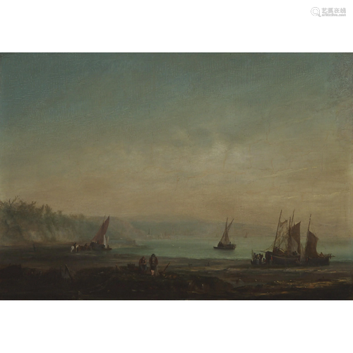 19th century, British or Canadian, FISHING BOATS LOW