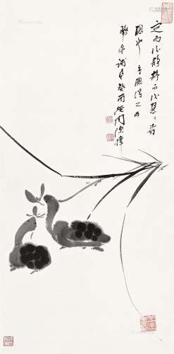 陈从周（1918～2000） 二王图 屏轴 纸本