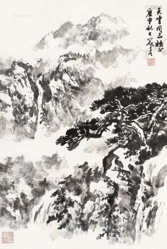 俞子才（1915～1992） 松峰万壑 立轴 纸本