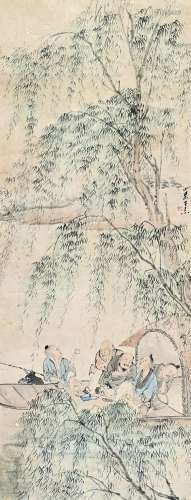 王素（1794～1877） 垂钓图 立轴 纸本