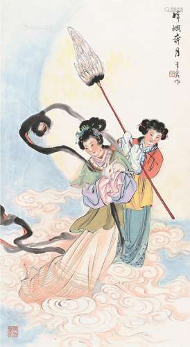吴青霞（1910～2008） 嫦娥奔月 立轴 纸本
