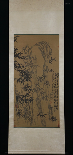 A CHINESE PAINTING OF BAMBOO AND ORCHID