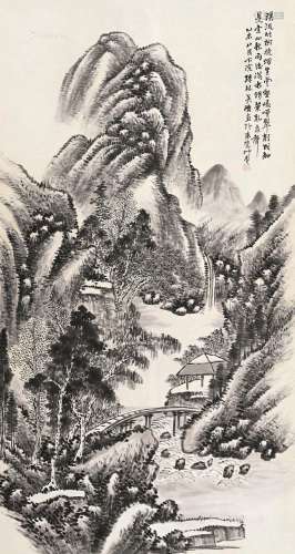 吴滔（1840～1895） 烟生云壑 镜片 纸本