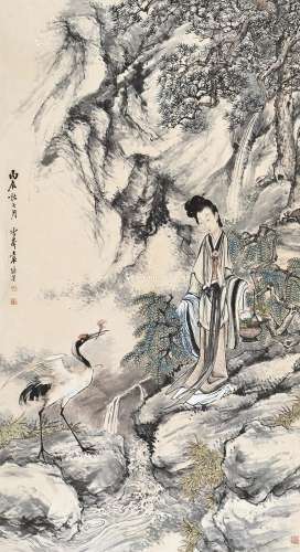 袁培基（1870～1943） 麻姑献寿 镜片 纸本