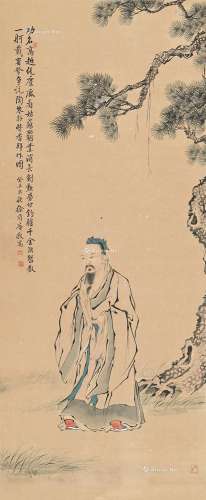 徐菊庵（1890～1964） 陶朱拜作 立轴 纸本