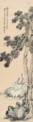潘振镛（1852～1921） 松下凉夏 屏轴 纸本