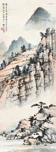 黄君璧（1898～1991） 嘉陵山色 镜片 纸本