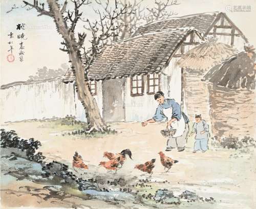 袁松年（1895～1966） 春晓 镜片 纸本