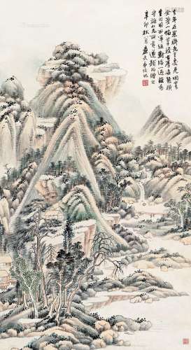 陆恢（1851～1920） 仿古山水 立轴 纸本